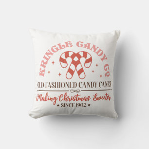 Retro Vintage Weihnachtsbonbon Firmen Schild Kissen