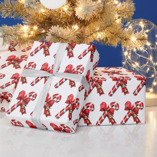 Retro-Vintage Weihnachtsbonbons gekacheltes Muster Geschenkpapier