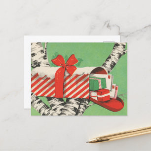 retro-vintage-Weihnachtsbriefkasten Feiertagspostkarte