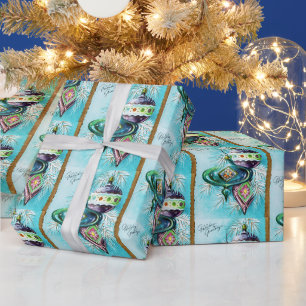 Retro Vintage Weihnachtsbrille Muster Party Packun Geschenkpapier