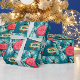 Retro Vintage Weihnachtsbrille Muster Party Packun Geschenkpapier