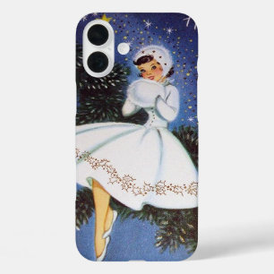 Retro-Vintage-Weihnachtsdame iPhone 16 Plus Hülle