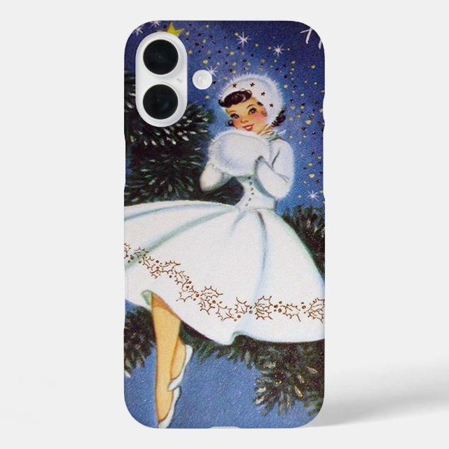 Retro-Vintage-Weihnachtsdame Case-Mate iPhone Hülle (Rückseite)