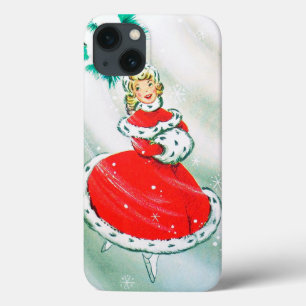 Retro-Vintage-Weihnachtsdame Telefon zehn robuste Case-Mate iPhone Hülle
