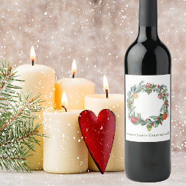 Retro Vintage Weihnachtsfeier & Ornamente Custom Weinetikett