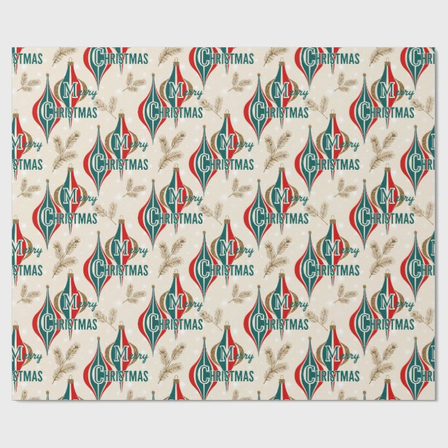 Retro Vintage Weihnachtsgeschenk Jubilee Geschenkpapier (Flach)