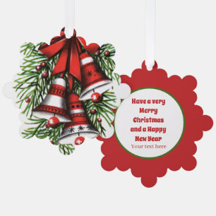 retro vintage Weihnachtsglocken Text hinzufügen Ornament Karte