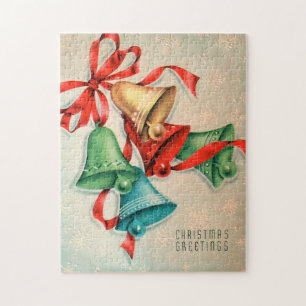 Retro Vintage Weihnachtsglocken Weihnachtsrätsel Puzzle
