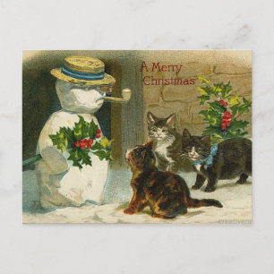 Retro Vintage Weihnachtskarte Feiertagspostkarte