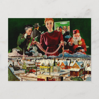 Retro Vintage Weihnachtskarte Feiertagspostkarte