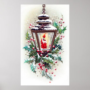 Retro Vintage WeihnachtslampeHoliday Poster