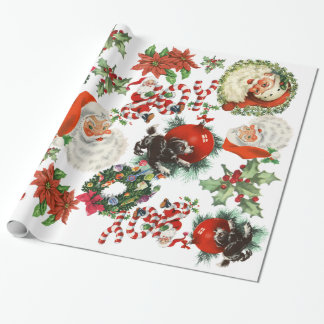 Retro Vintage Weihnachtsmann Feiertags-Geschenkpap Geschenkpapier
