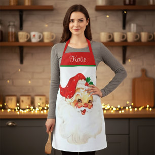 Retro Vintage Weihnachtsmann Festlich Benutzerdefi Schürze