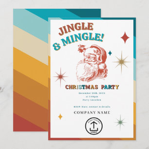Retro Vintage Weihnachtsmann Geschäft Weihnachtsfe Einladung