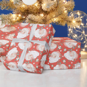 Retro Vintage Weihnachtsmann Weihnachten Geschenkpapier