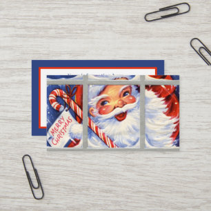 retro vintage Weihnachtsmann zusätzliche Informati Visitenkarte