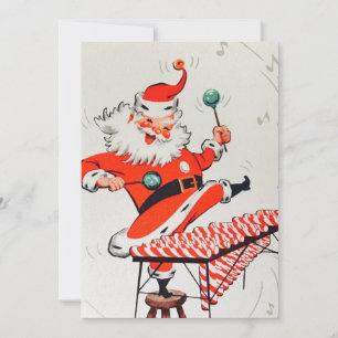 Retro Vintage Weihnachtsmusik spielender Weihnacht Feiertagskarte