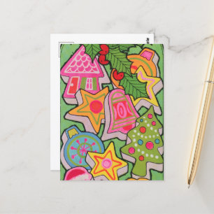 retro-vintage-Weihnachtsplätzchen Postkarte