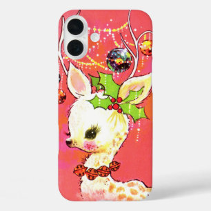 Retro-Vintage-Weihnachtsrentier iPhone 16 Plus Hülle