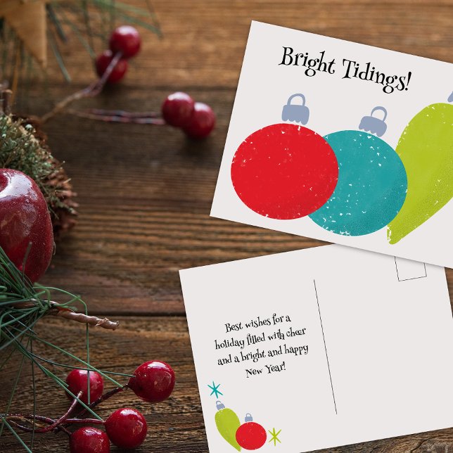 Retro Vintage Weihnachtsschmuck anpassbar Feiertagspostkarte (Von Creator hochgeladen)