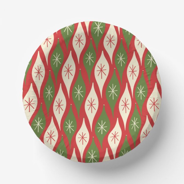 Retro Vintage Weihnachtsschmuck aus dem Mittelalte Pappteller (Vorderseite)