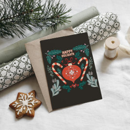 Retro Vintage Weihnachtsschmuck Feiertagspostkarte