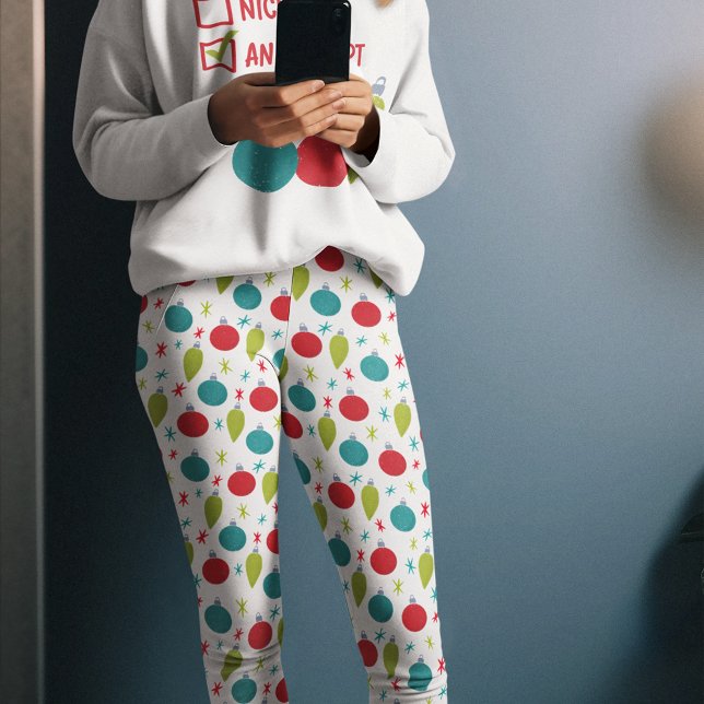 Retro Vintage Weihnachtsschmuck Gemustert Leggings (Von Creator hochgeladen)