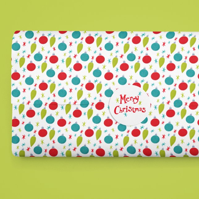 Retro Vintage Weihnachtsschmuck Gemustert Seidenpapier (Von Creator hochgeladen)