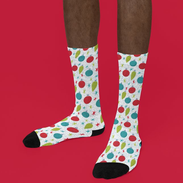 Retro Vintage Weihnachtsschmuck Gemustert Socken (Von Creator hochgeladen)