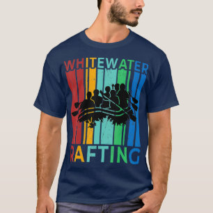 Retro Vintage Weiße Wasser-Rafting-Silhouette T-Shirt