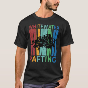 Retro Vintage White Water Rafte Silhouette Rafte T-Shirt