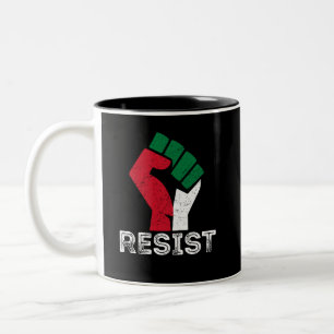 Retro Vintage Widerstand Palästina Faust Flagge Fr Zweifarbige Tasse