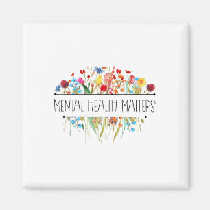 Retro Vintage Wildblume Psychische Gesundheit S Be Magnet