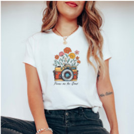 Retro Vintage Wildblumen und Camera-T - Shirt
