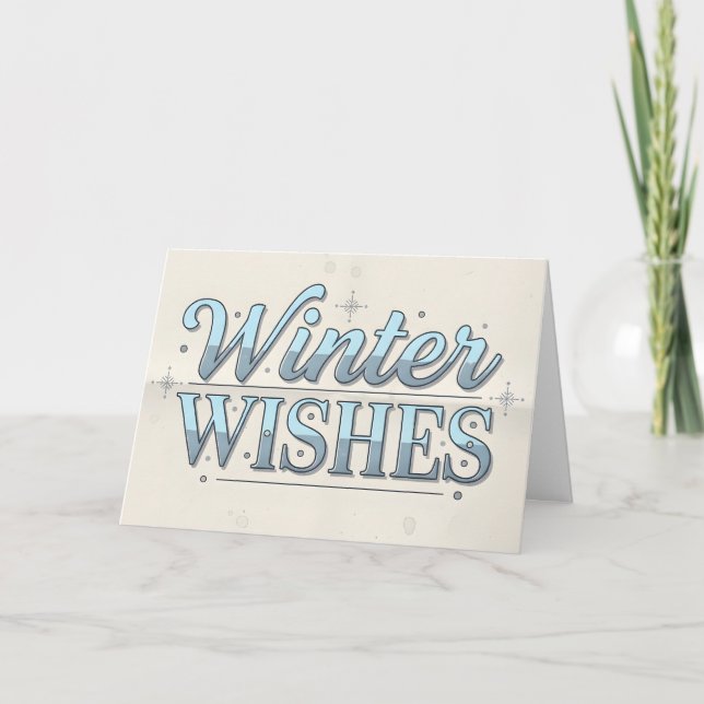Retro-Vintage-Winter-Wünsche Weihnachten (Vorderseite)