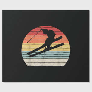 Retro Vintage-Wintersport Skifahren Geschenkpapier