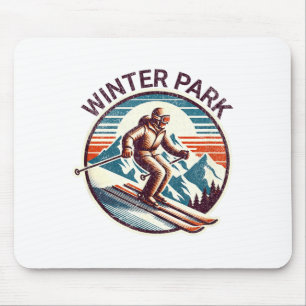 Retro Vintage-Wintersportpark Colorado-Ski Resort Mousepad
