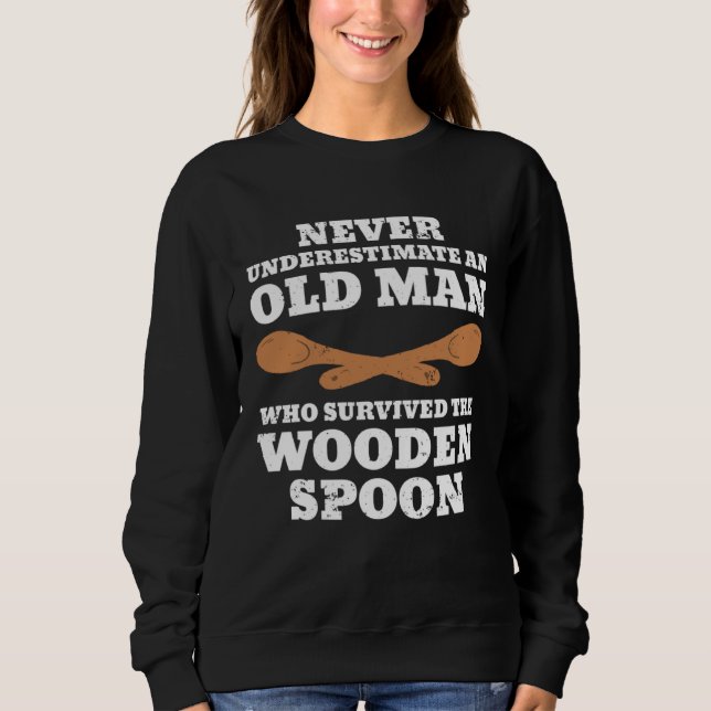 Retro Vintage Wooden Spoon Survivor  4 Sweatshirt (Vorderseite)