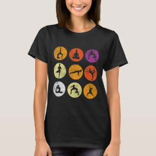 Retro Vintage Yoga Liebhaber Geschenk Mit Yoga Pos T-Shirt