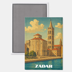Retro Vintage Zadar Kroatien Reise Magnet