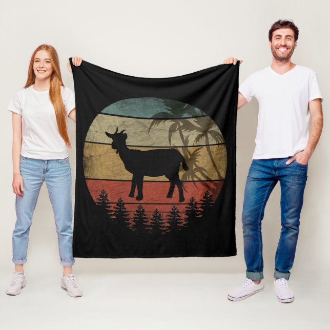 RETRO-VINTAGE-ZIEGE FLEECEDECKE (Beispiel)