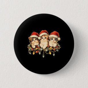 Retro Vintagen 90er Cat Xmas Weihnachten 1 Button