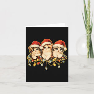 Retro Vintagen 90er Cat Xmas Weihnachten 1 Karte