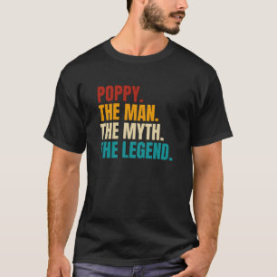 Retro Vintagen Mohn der Mann, der Mythos der Legen T-Shirt