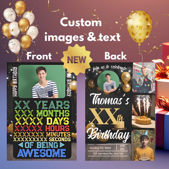 Retro Vintagen Personalisierten Jahre Geburtstag Einladung (Von Creator hochgeladen)