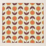 Retro Vintager 70er Blumenmuster Orange und Braun Schal<br><div class="desc">Retro Vintager 70er Blumenmuster Orange und Braun</div>