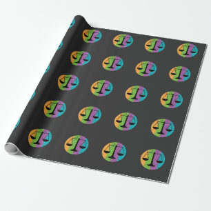 Retro Vintager 70er stuft Gesetzesgerechtigkeit - Geschenkpapier
