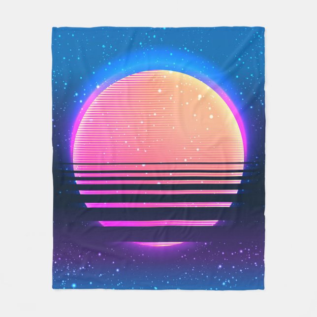 Retro Vintager 80er oder geometrischer Stil der 90 Fleecedecke (Vorderseite)