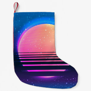 Retro Vintager 80er oder geometrischer Stil der 90 Kleiner Weihnachtsstrumpf