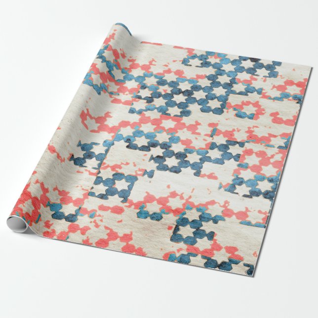 Retro-Vintager, abstrakter Patchwork-Hintergrund Geschenkpapier (Ungerollt)